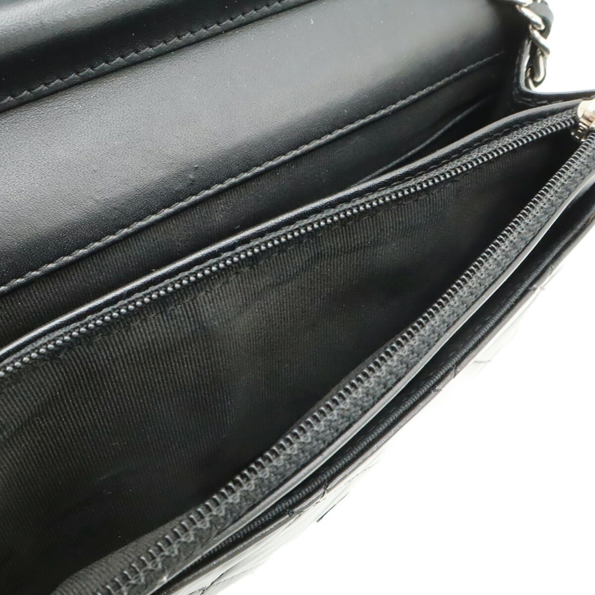 Chanel CHANEL Matelassé Coco Mark Wallet Chain Shoulder Bag Enamel Patent Leather Black A33814 Size ONE SIZE - 8 Thumbnail