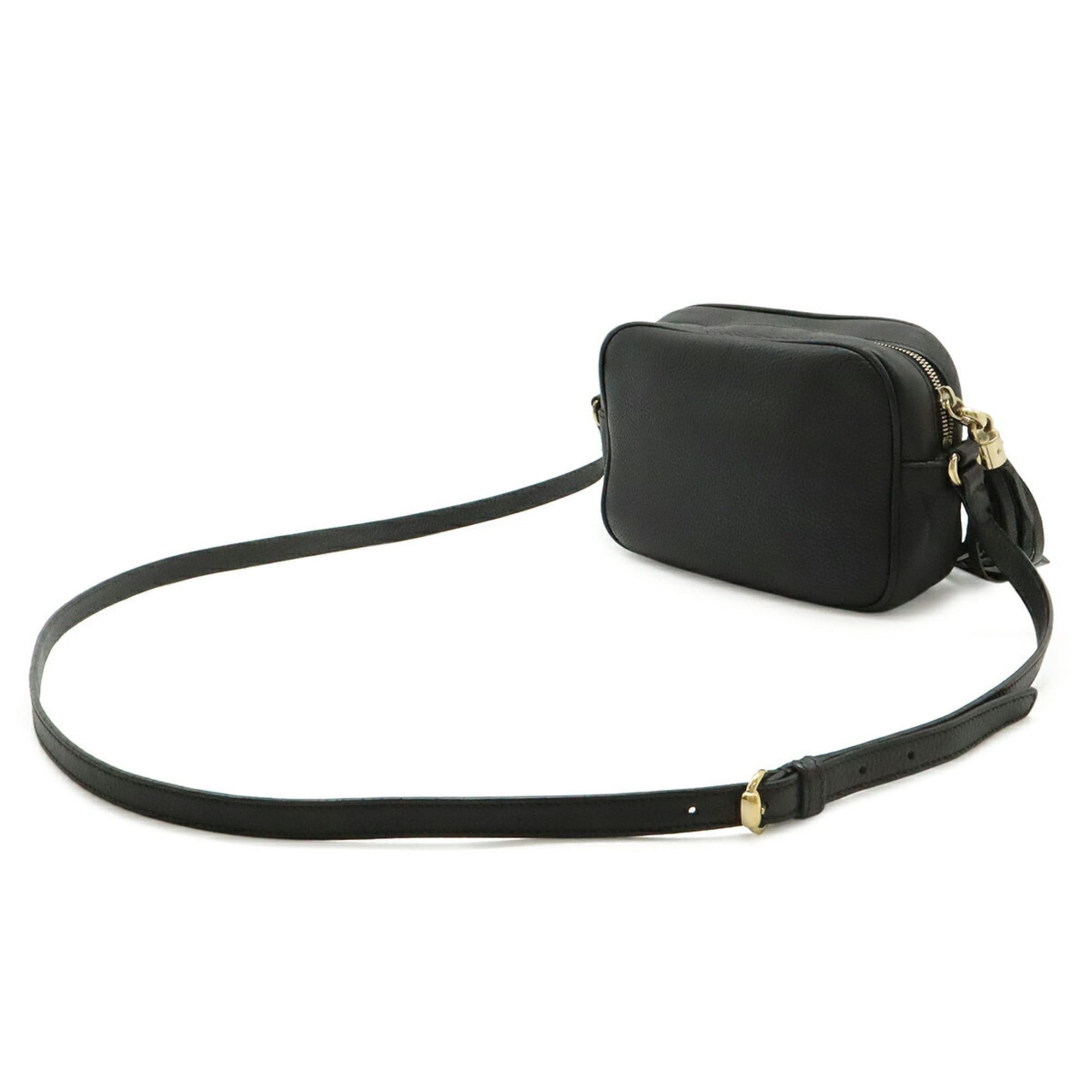 Gucci GUCCI Soho Small Disco Tassel Shoulder Bag Pouch Leather Black 308364 Size ONE SIZE - 3 Thumbnail
