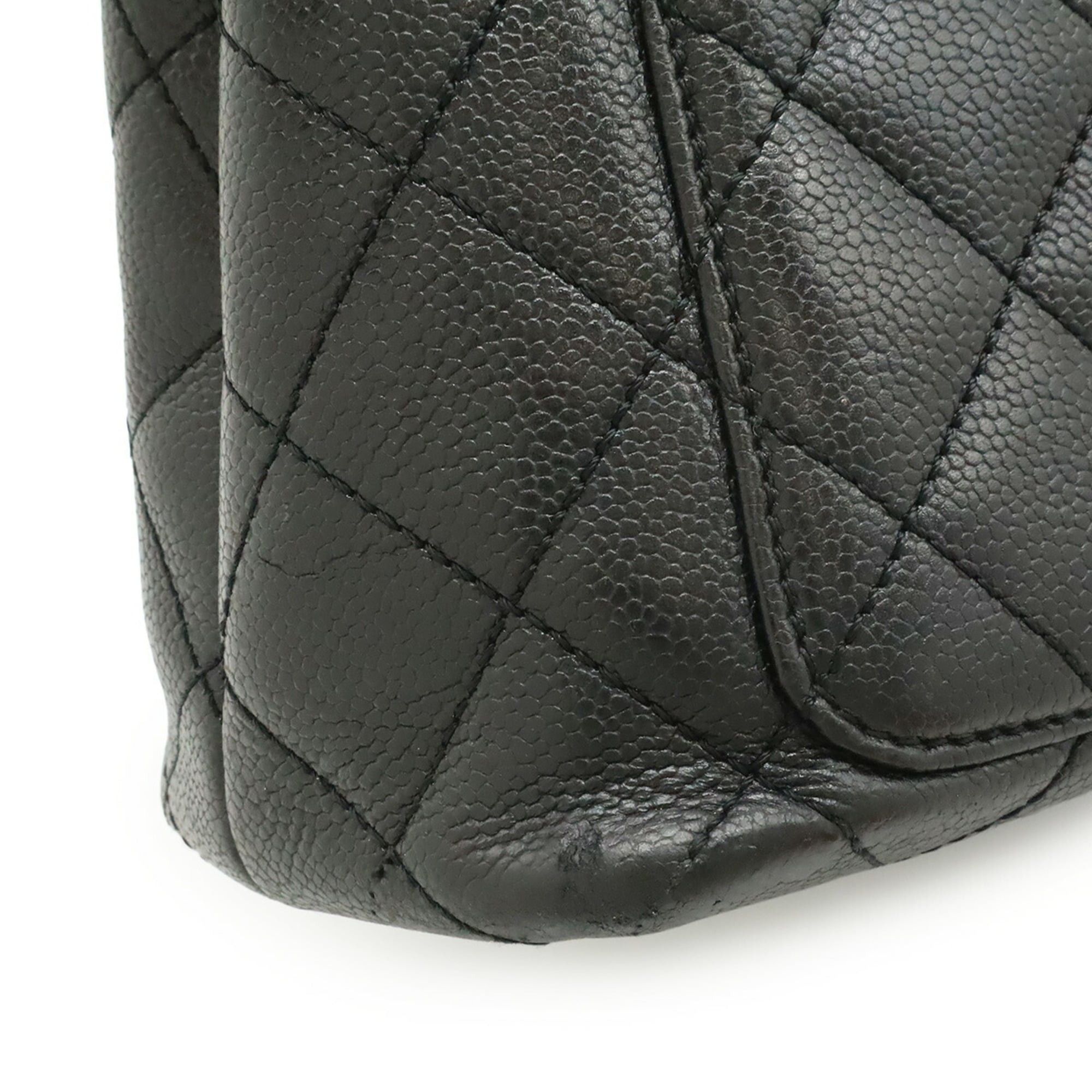 Chanel CHANEL Matelassé Coco Mark Handbag Flap Bag Caviar Leather Black A12397 Size ONE SIZE - 10 Thumbnail