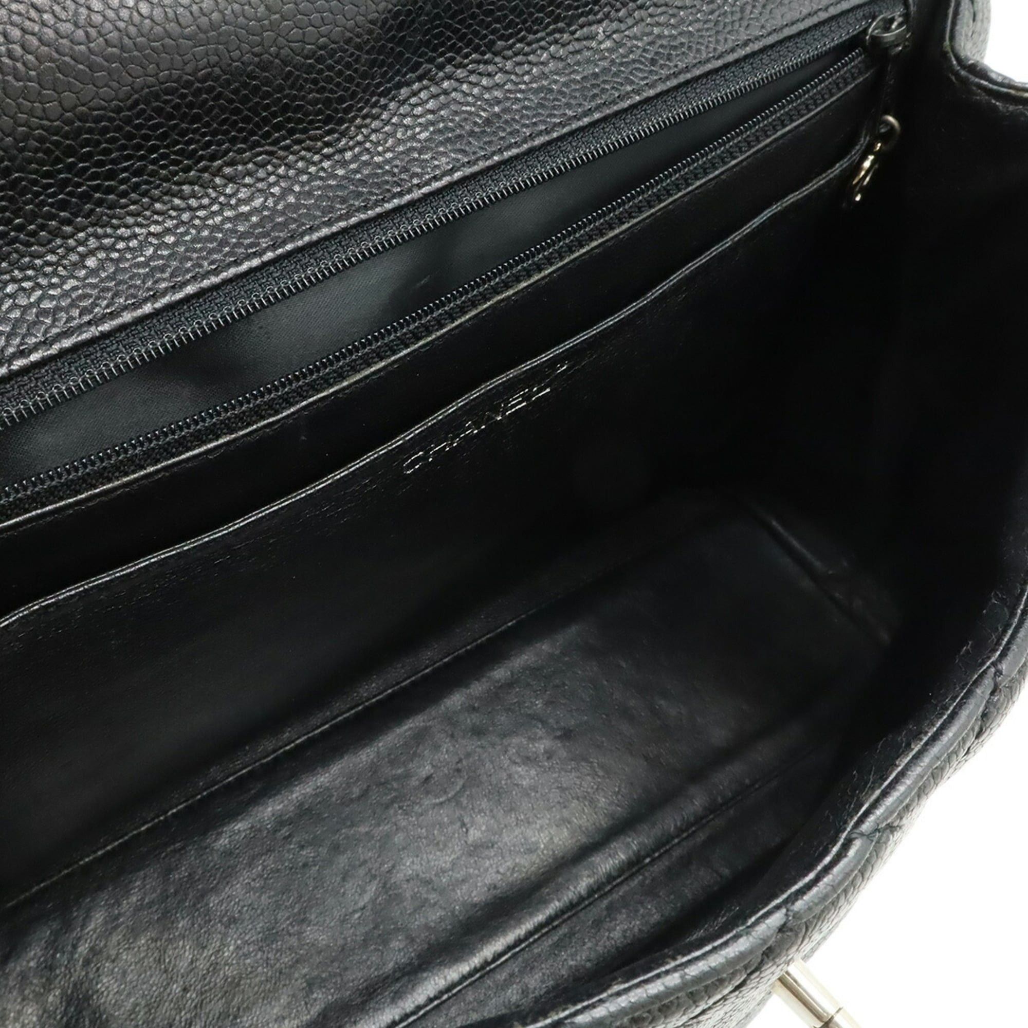 Chanel CHANEL Matelassé Coco Mark Handbag Flap Bag Caviar Leather Black A12397 Size ONE SIZE - 7 Thumbnail