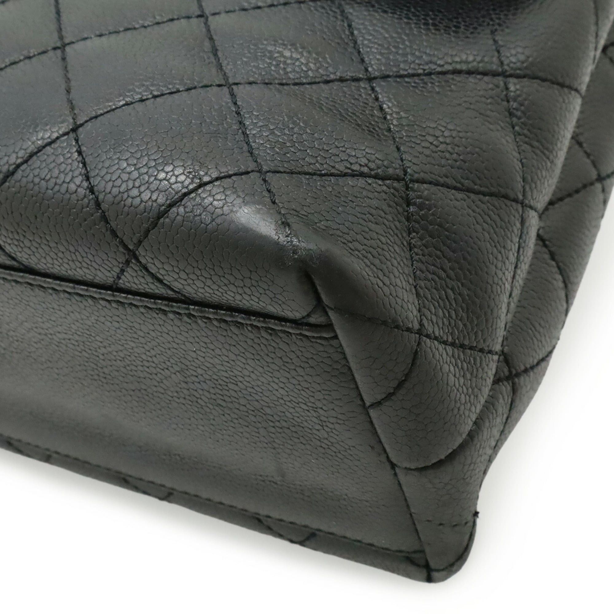 Chanel CHANEL Matelassé Coco Mark Handbag Flap Bag Caviar Leather Black A12397 Size ONE SIZE - 4 Thumbnail