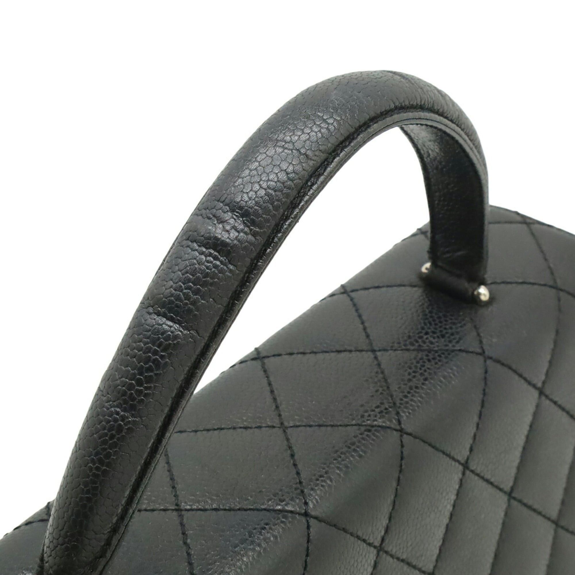 Chanel CHANEL Matelassé Coco Mark Handbag Flap Bag Caviar Leather Black A12397 Size ONE SIZE - 6 Thumbnail