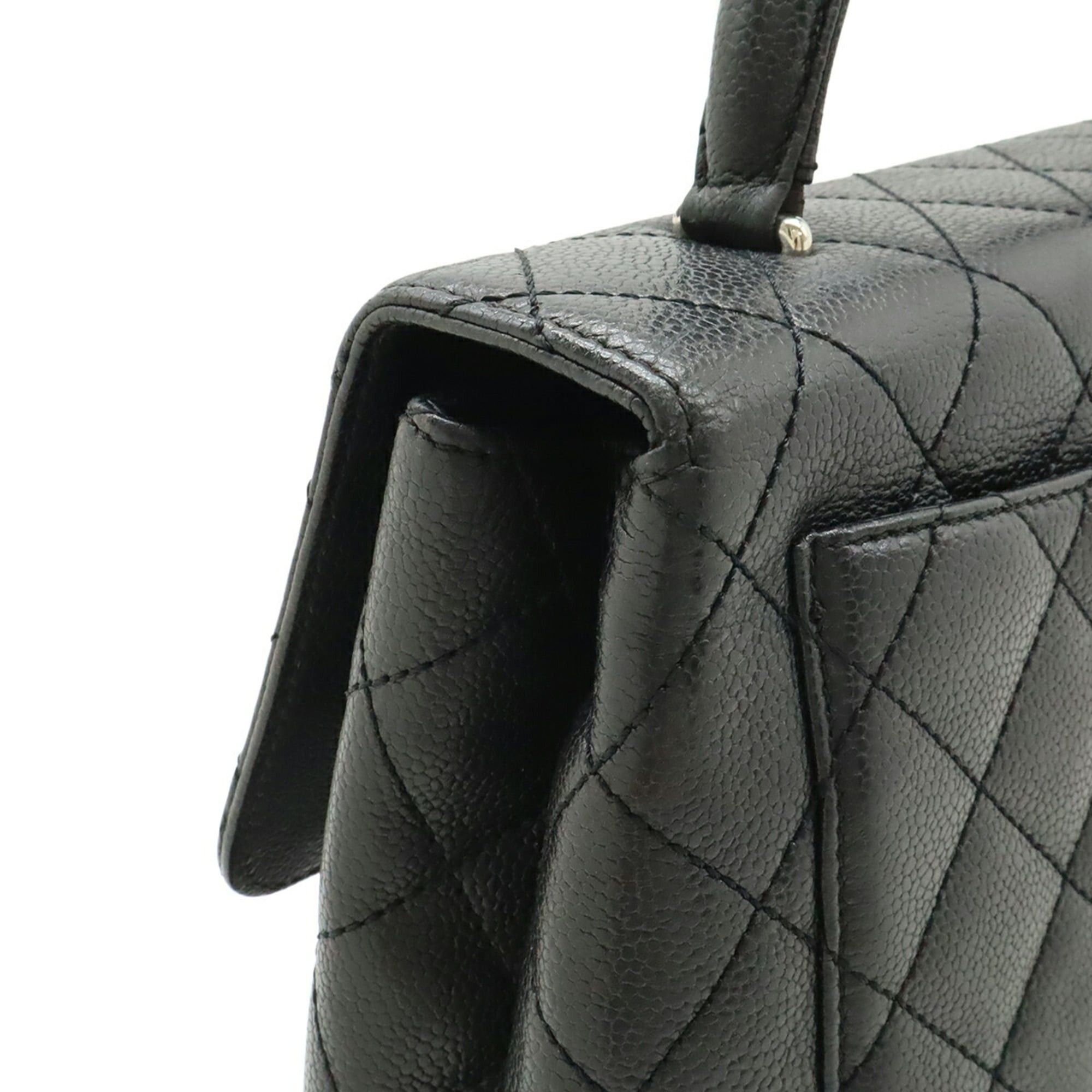 Chanel CHANEL Matelassé Coco Mark Handbag Flap Bag Caviar Leather Black A12397 Size ONE SIZE - 5 Thumbnail