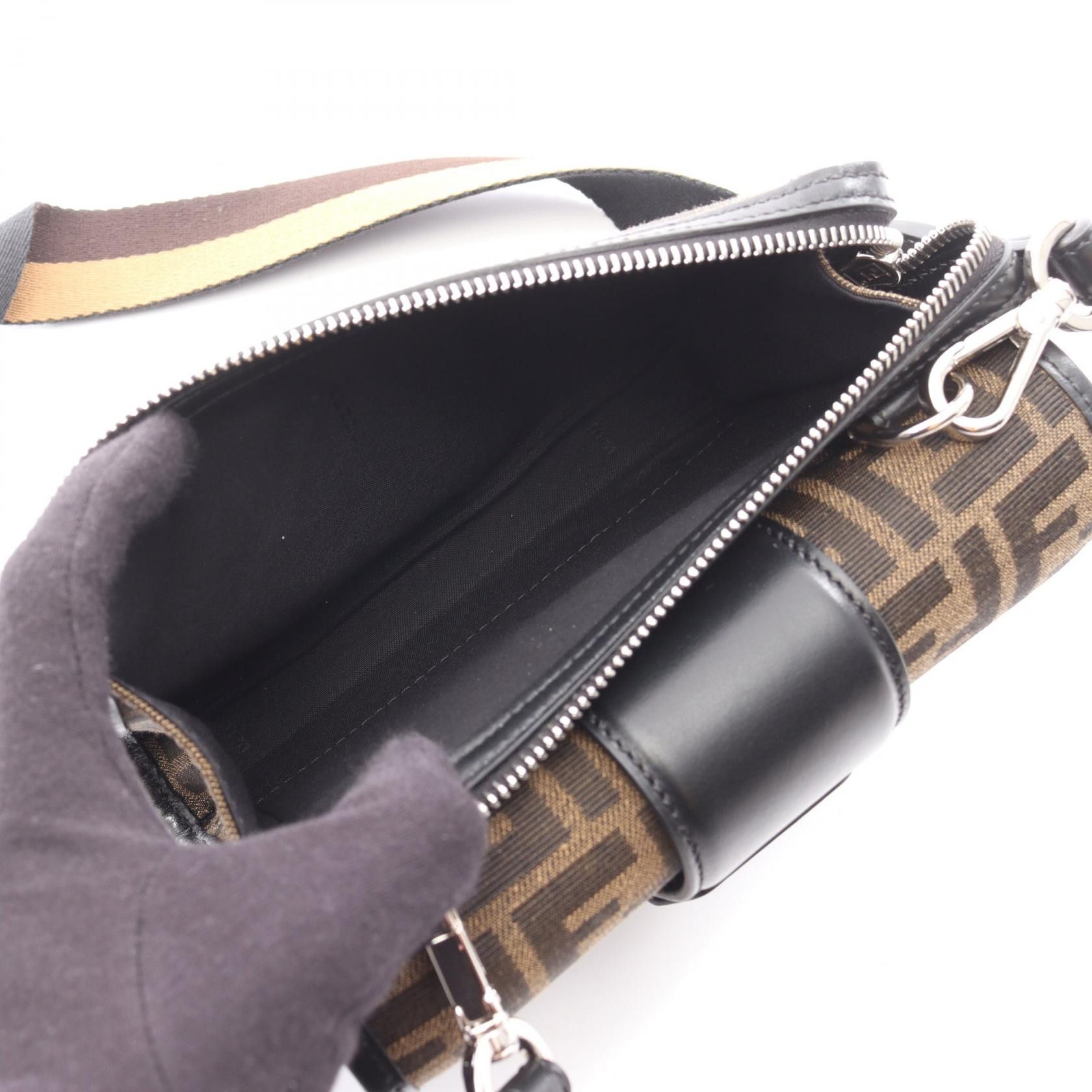 Fendi Fendi Fendi Double Baguette Canvas Leather Shoulder Bag Textile Shoulder Bag 7VA649ALWKF0L3T DUTY FREE for USA Size ONE SIZE - 4 Thumbnail