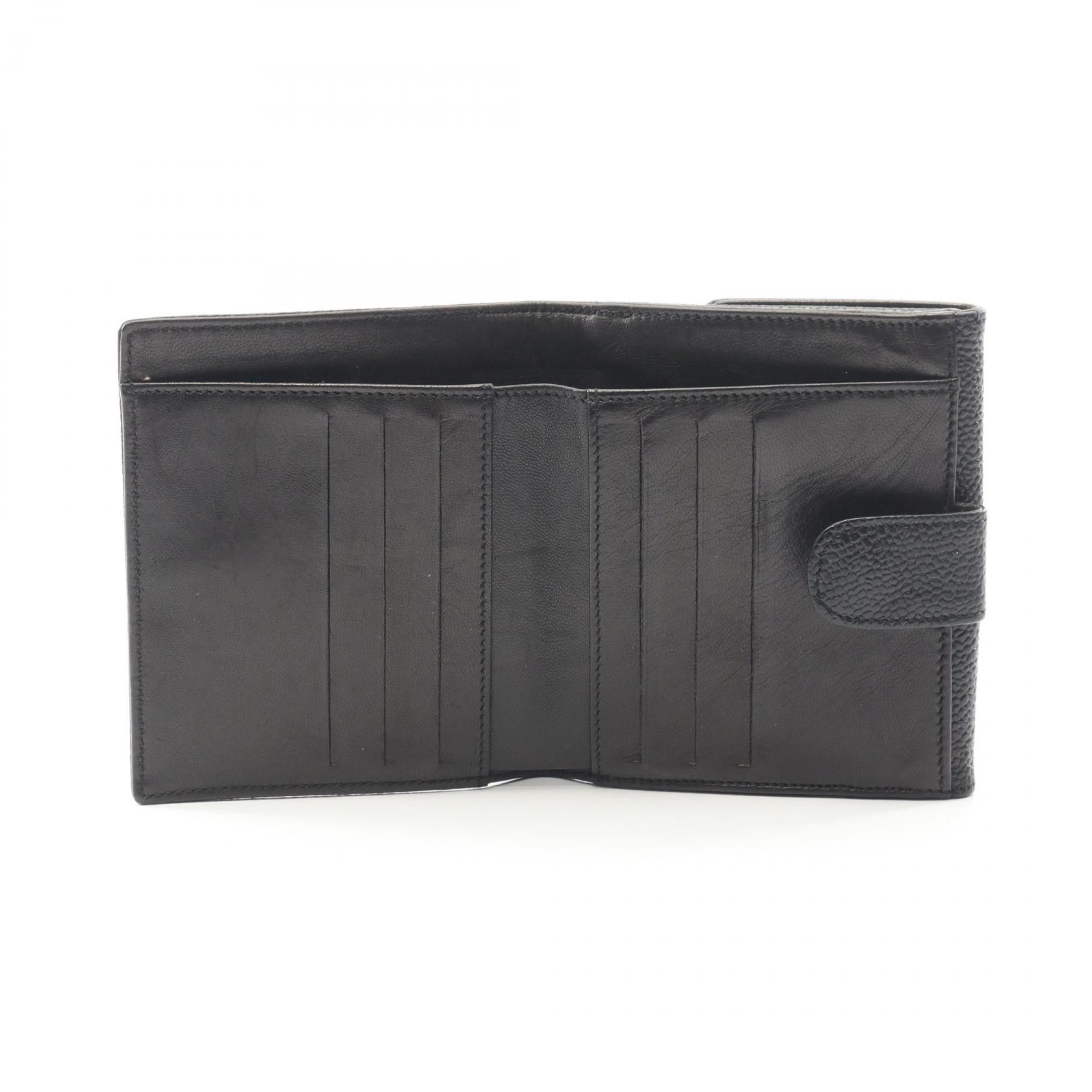 Chanel Chanel Chanel Coco Mark Grained Calfskin Compact Wallet Leather Short Wallet DUTY FREE for USA Size ONE SIZE - 3 Thumbnail