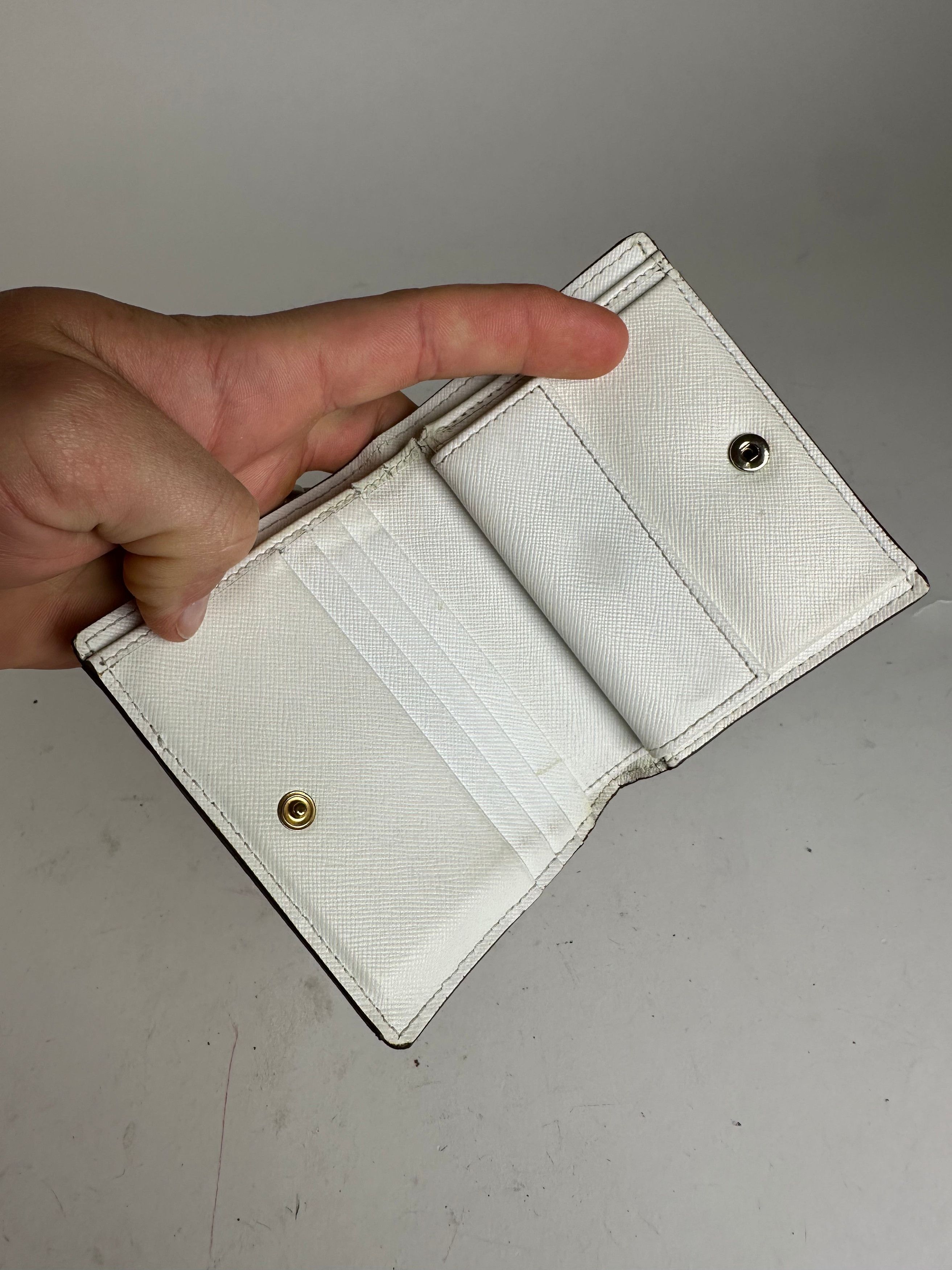 Marni Vintage Compact Wallet Saffiano Leather White Size ONE SIZE - 3 Thumbnail