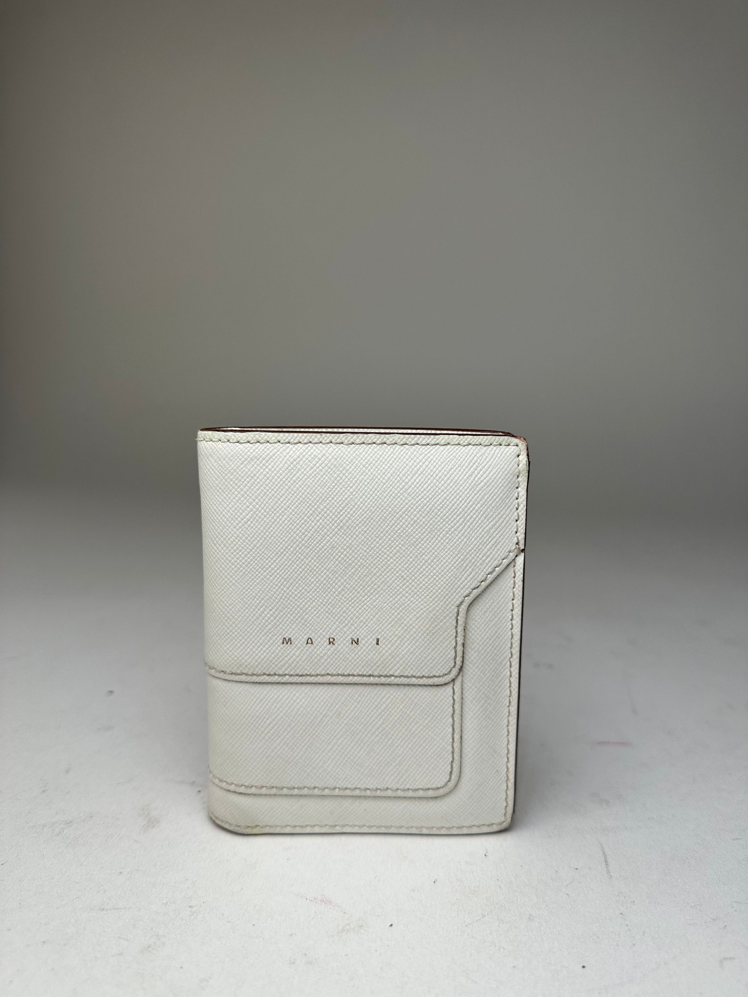 Marni Vintage Compact Wallet Saffiano Leather White Size ONE SIZE - 8 Thumbnail
