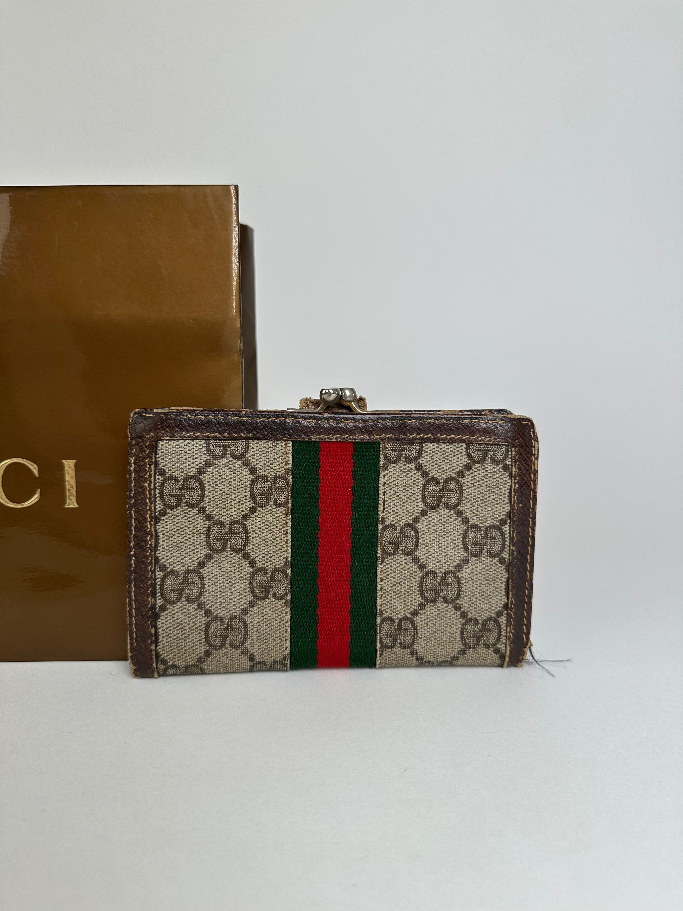 Gucci Vintage GG Canvas Bifold Wallet Beige Brown Size ONE SIZE - 8 Thumbnail