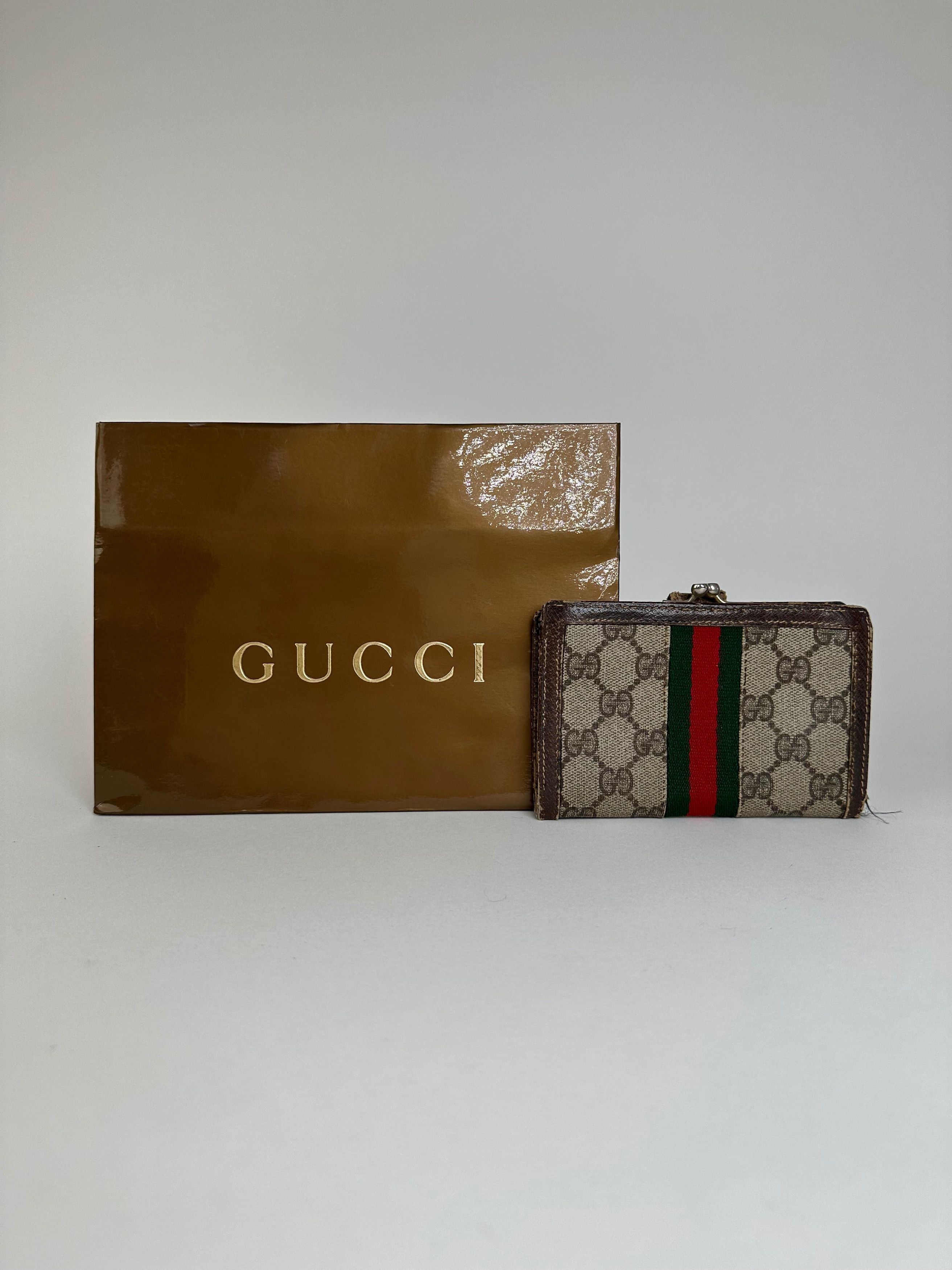 Gucci Vintage GG Canvas Bifold Wallet Beige Brown Size ONE SIZE - 2 Thumbnail