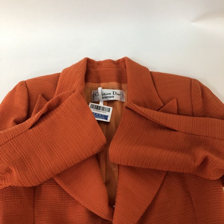 Christian Dior Monsieur Christian Dior Orange Textured Blazer Size M Size M / US 6-8 / IT 42-44 - 13 Thumbnail