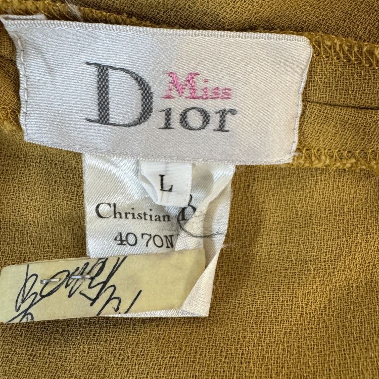 Dior Christian Dior Mustard Pleated Dress Size L Size L / US 10 / IT 46 - 3 Thumbnail