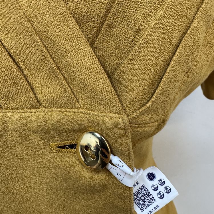 Dior Christian Dior Mustard Pleated Dress Size L Size L / US 10 / IT 46 - 4 Thumbnail