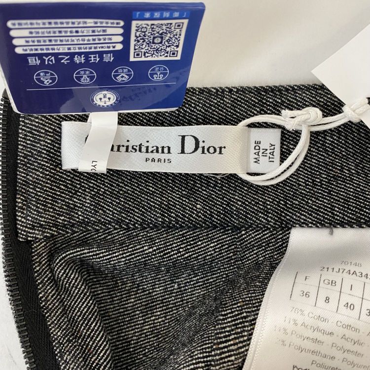Dior Christian Dior Grey Cotton Blend Midi Skirt Size FR 36 Size 26" / US 2 / IT 38 - 3 Thumbnail
