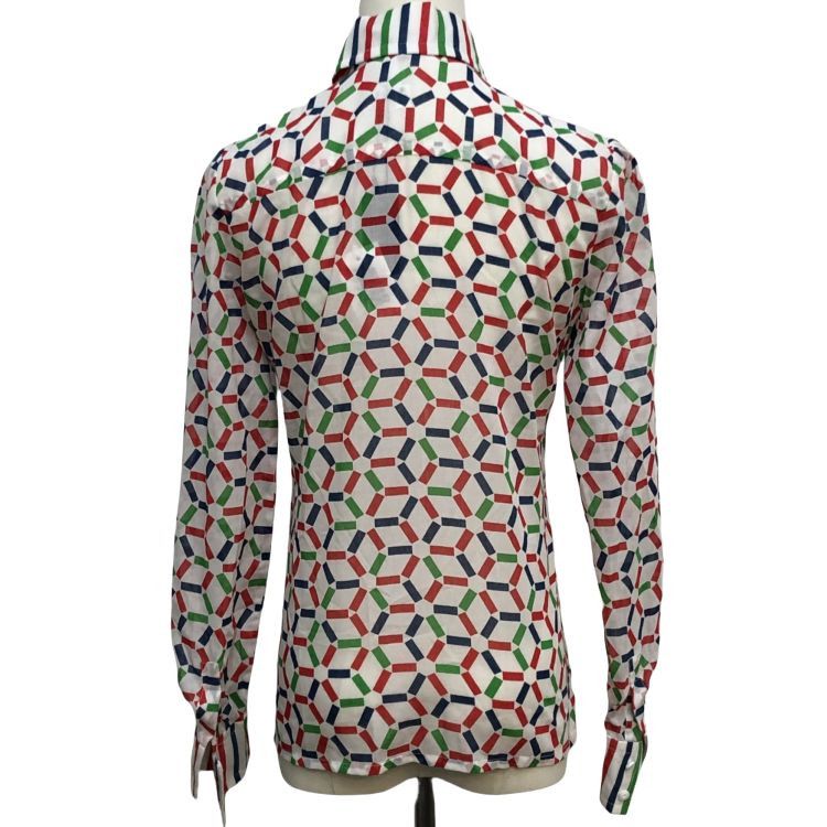 Dior Christian Dior Geometric Print Blouse Size M / US 6-8 / IT 42-44 - 2 Thumbnail