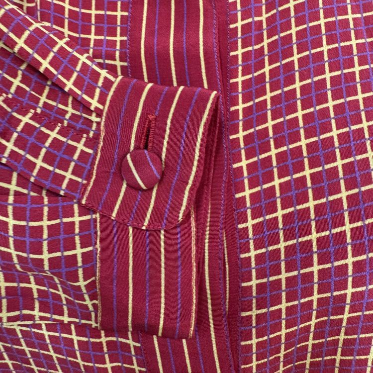 Dior Christian Dior Grid Pattern Silk Blouse Size S Size S / US 4 / IT 40 - 7 Thumbnail