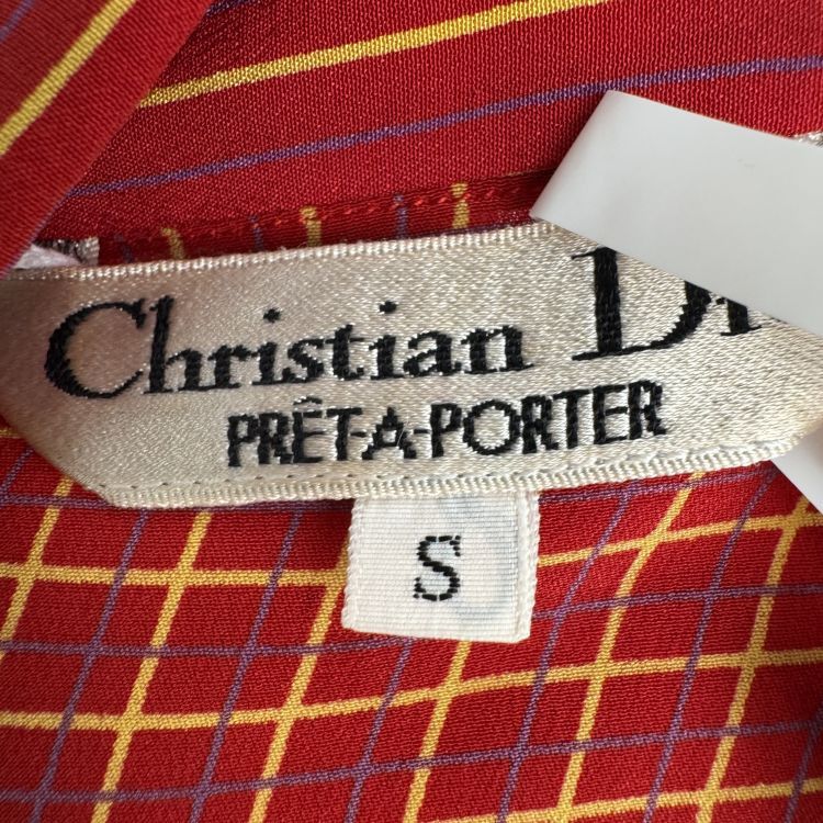 Dior Christian Dior Grid Pattern Silk Blouse Size S Size S / US 4 / IT 40 - 3 Thumbnail