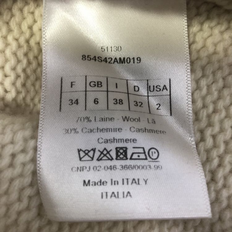 Dior Dior C'est Non Non Wool Cashmere Sweater Size 34 Size XS / US 0-2 / IT 36-38 - 4 Thumbnail
