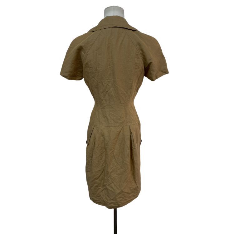 Dior Christian Dior Khaki Linen Blend Dress Size M Size M / US 6-8 / IT 42-44 - 2 Thumbnail