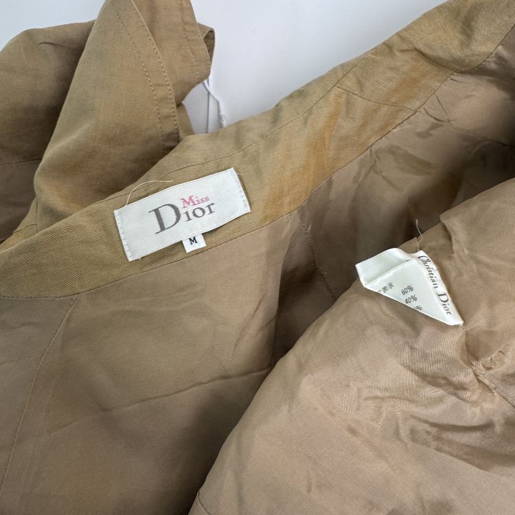Dior Christian Dior Khaki Linen Blend Dress Size M Size M / US 6-8 / IT 42-44 - 7 Thumbnail