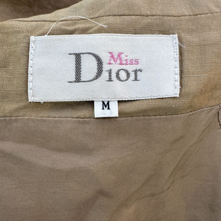 Dior Christian Dior Khaki Linen Blend Dress Size M Size M / US 6-8 / IT 42-44 - 3 Thumbnail