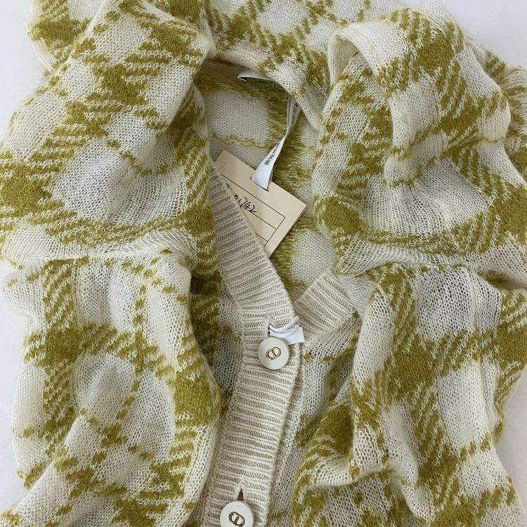 Dior Christian Dior Plaid Mohair Blend Cardigan Size 36 Size XS / US 0-2 / IT 36-38 - 10 Thumbnail