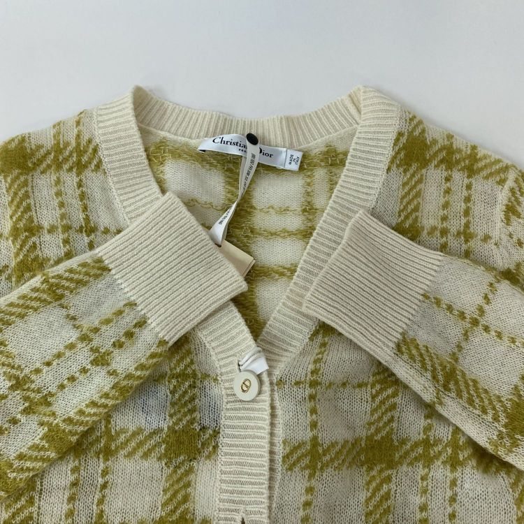Dior Christian Dior Plaid Mohair Blend Cardigan Size 36 Size XS / US 0-2 / IT 36-38 - 9 Thumbnail