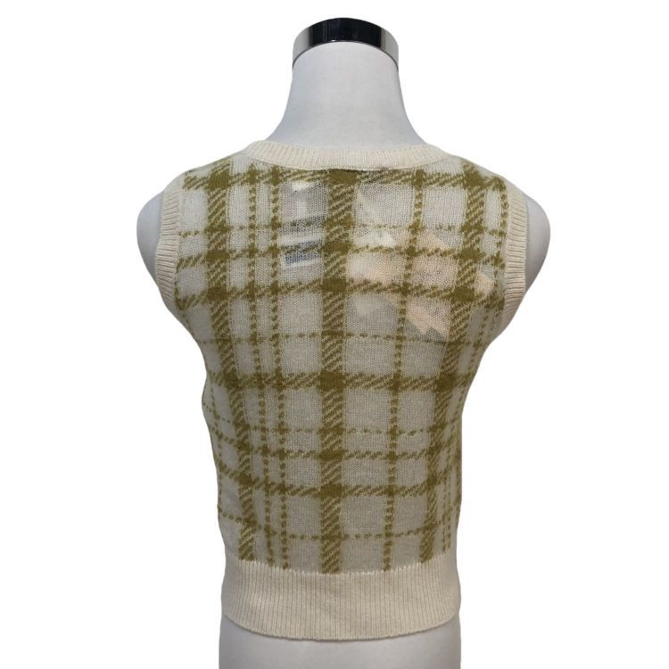 Dior Christian Dior Plaid Knit Sleeveless Sweater F 36 Size S / US 4 / IT 40 - 2 Thumbnail