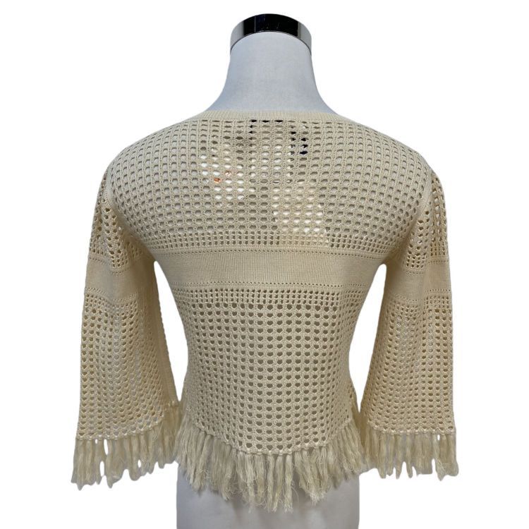 Dior Christian Dior Open Knit Fringe Sweater Size 34 Size XS / US 0-2 / IT 36-38 - 2 Thumbnail