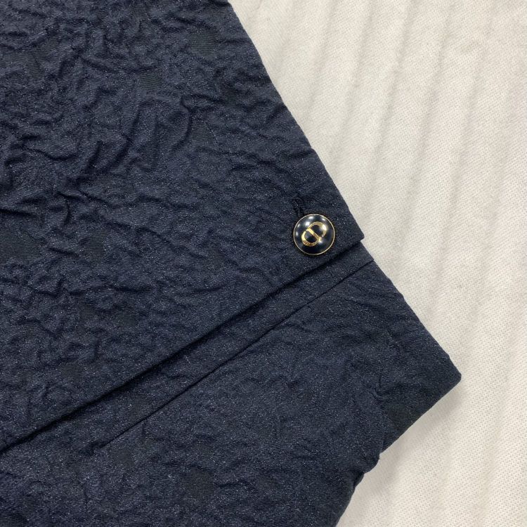 Dior Christian Dior Navy Textured Shorts Size 36 Size 25" / US 0 / IT 36 - 8 Thumbnail