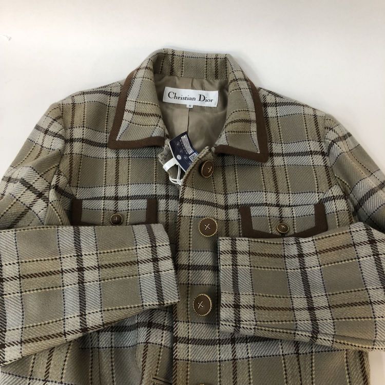 Dior Christian Dior Plaid Wool Coat Size S Size S / US 4 / IT 40 - 8 Thumbnail