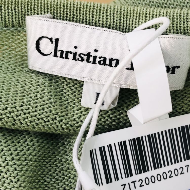 Dior Christian Dior Green Knit Midi Dress Size L Size L / US 10 / IT 46 - 4 Thumbnail