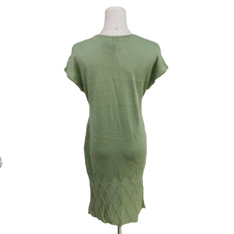Dior Christian Dior Green Knit Midi Dress Size L Size L / US 10 / IT 46 - 2 Thumbnail