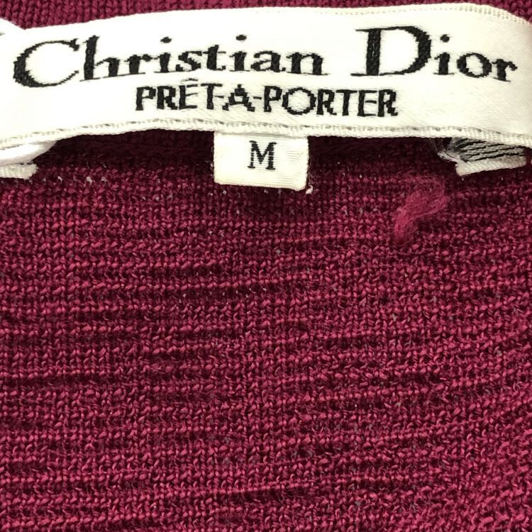 Dior Christian Dior Burgundy Knit Cardigan Size M Size M / US 6-8 / IT 42-44 - 3 Thumbnail
