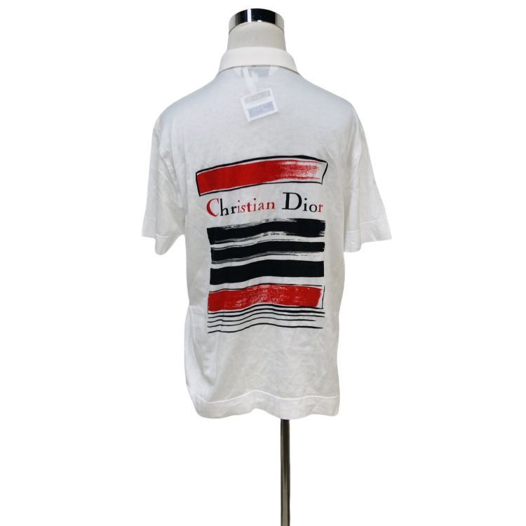 Dior Christian Dior Striped Logo Polo Size L Size US L / EU 52-54 / 3 - 2 Thumbnail