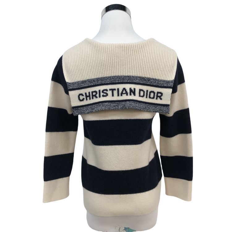 Dior Christian Dior Striped Logo Knit Sweater Size 34 Size XS / US 0-2 / IT 36-38 - 2 Thumbnail