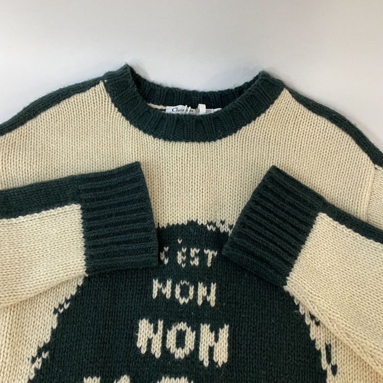 Dior Dior C'est Non Graphic Wool Sweater Size 36 Size XS / US 0-2 / IT 36-38 - 7 Thumbnail