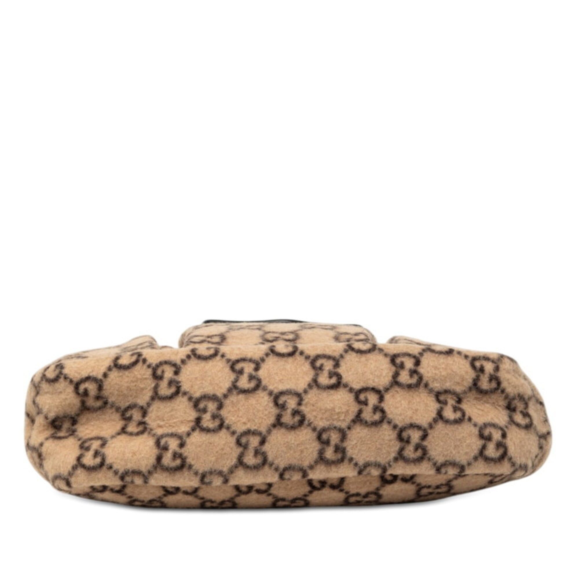 Gucci Gucci GG Wool Handbag Mini Tote Bag 628159 Beige Black Leather Women's GUCCI Size ONE SIZE - 3 Thumbnail