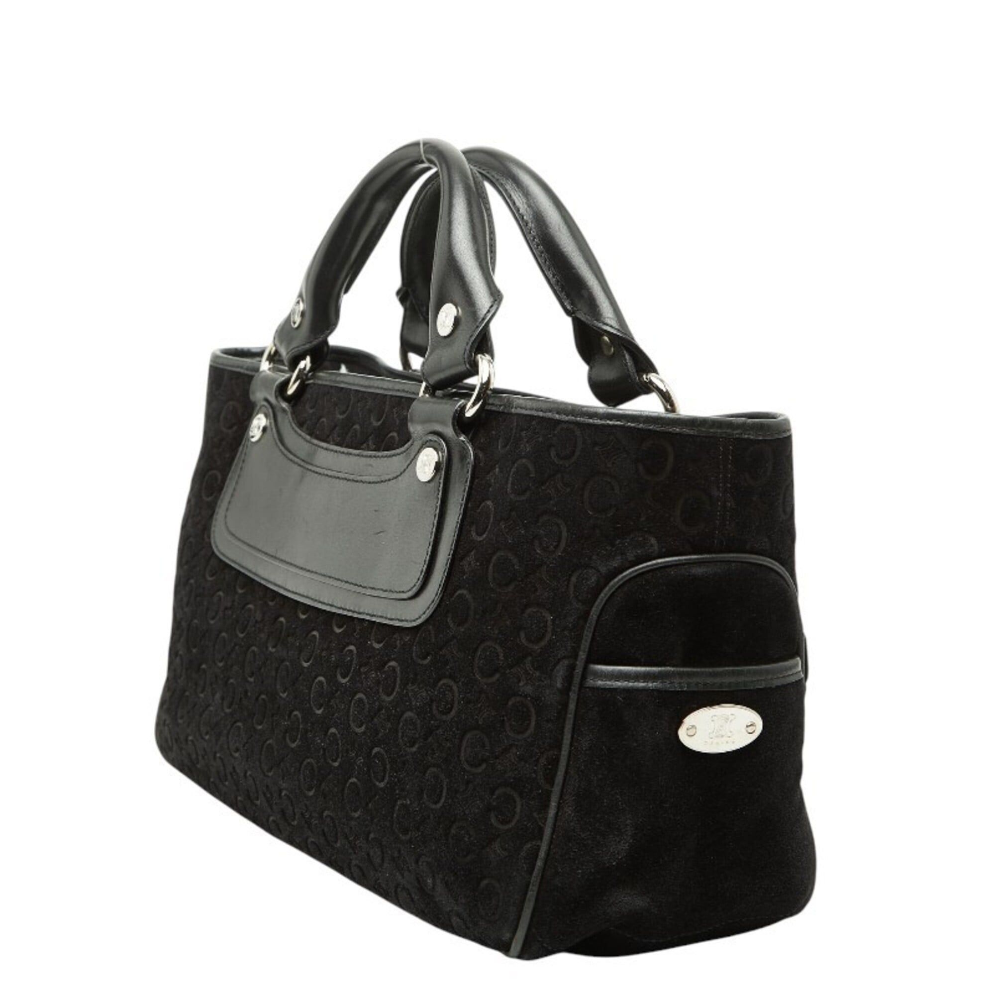 Celine Celine C Macadam Boogie Bag Handbag, Black Suede Leather, Women's CELINE Size ONE SIZE - 2 Thumbnail
