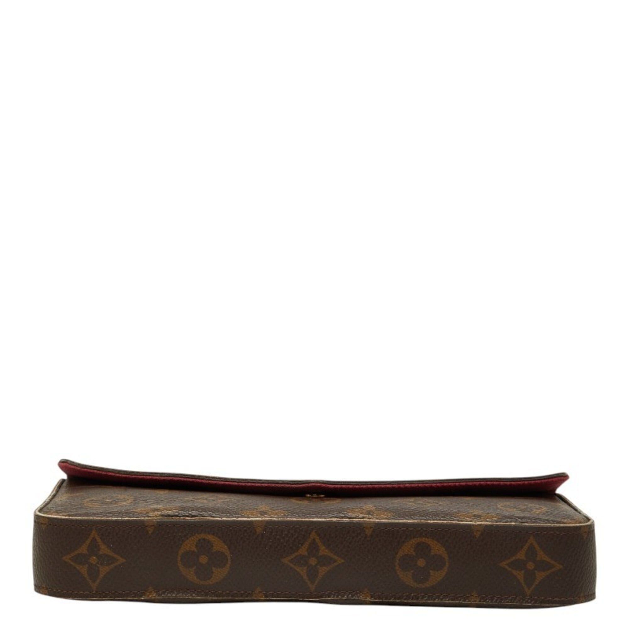 Louis Vuitton Louis Vuitton Monogram Pochette Felicie Chain Shoulder Bag Wallet M61276 Brown Fuchsia Leather Women's LOUIS VUITTON Size ONE SIZE - 3 Thumbnail