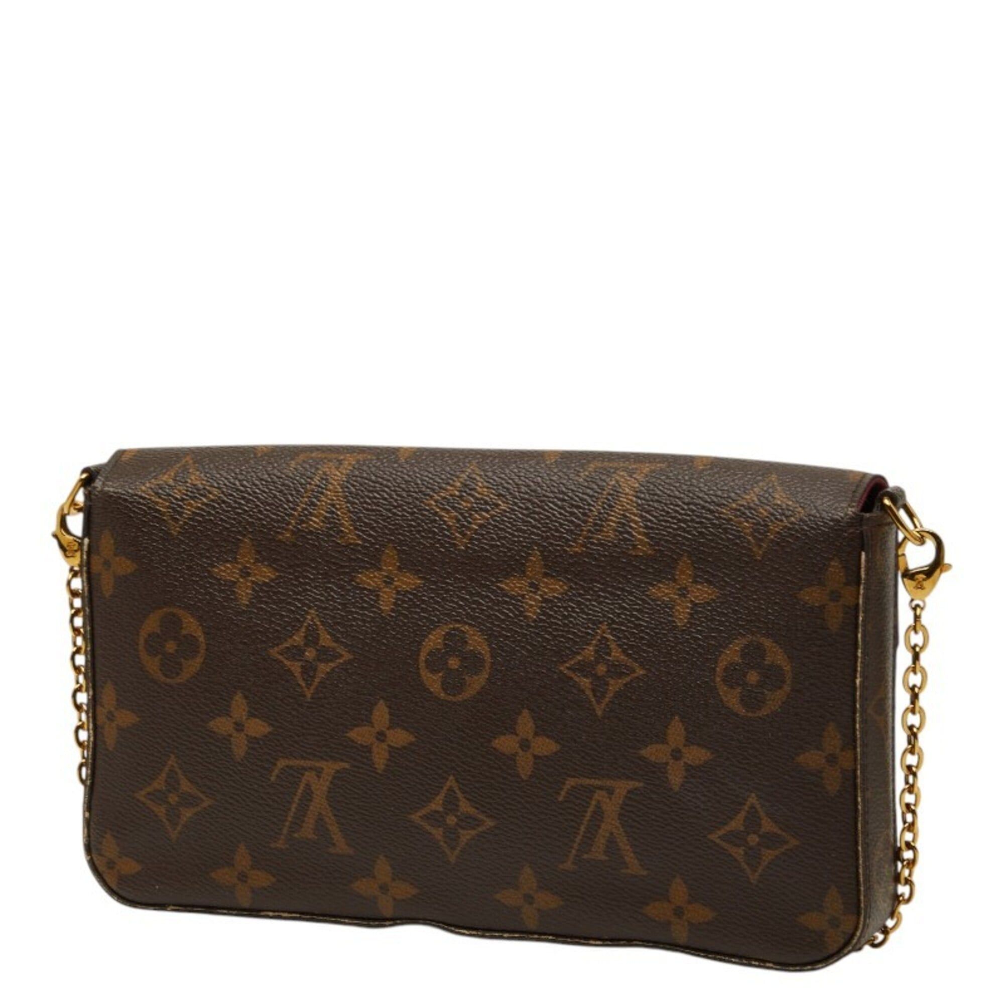 Louis Vuitton Louis Vuitton Monogram Pochette Felicie Chain Shoulder Bag Wallet M61276 Brown Fuchsia Leather Women's LOUIS VUITTON Size ONE SIZE - 2 Thumbnail