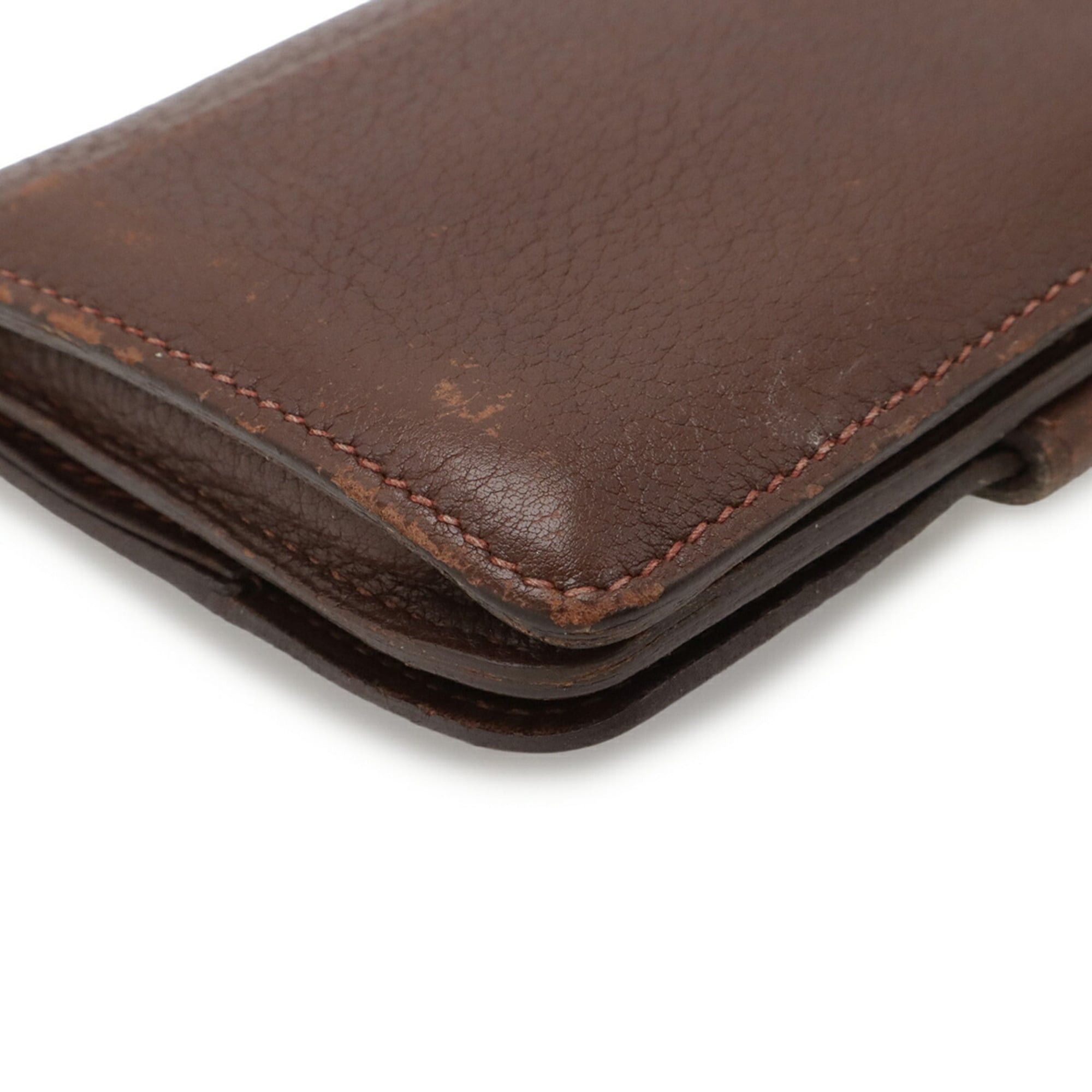 Hermes HERMES Dogon Card Wallet/Coin Purse, Togo Leather, Brown, □C Stamp Size ONE SIZE - 4 Thumbnail