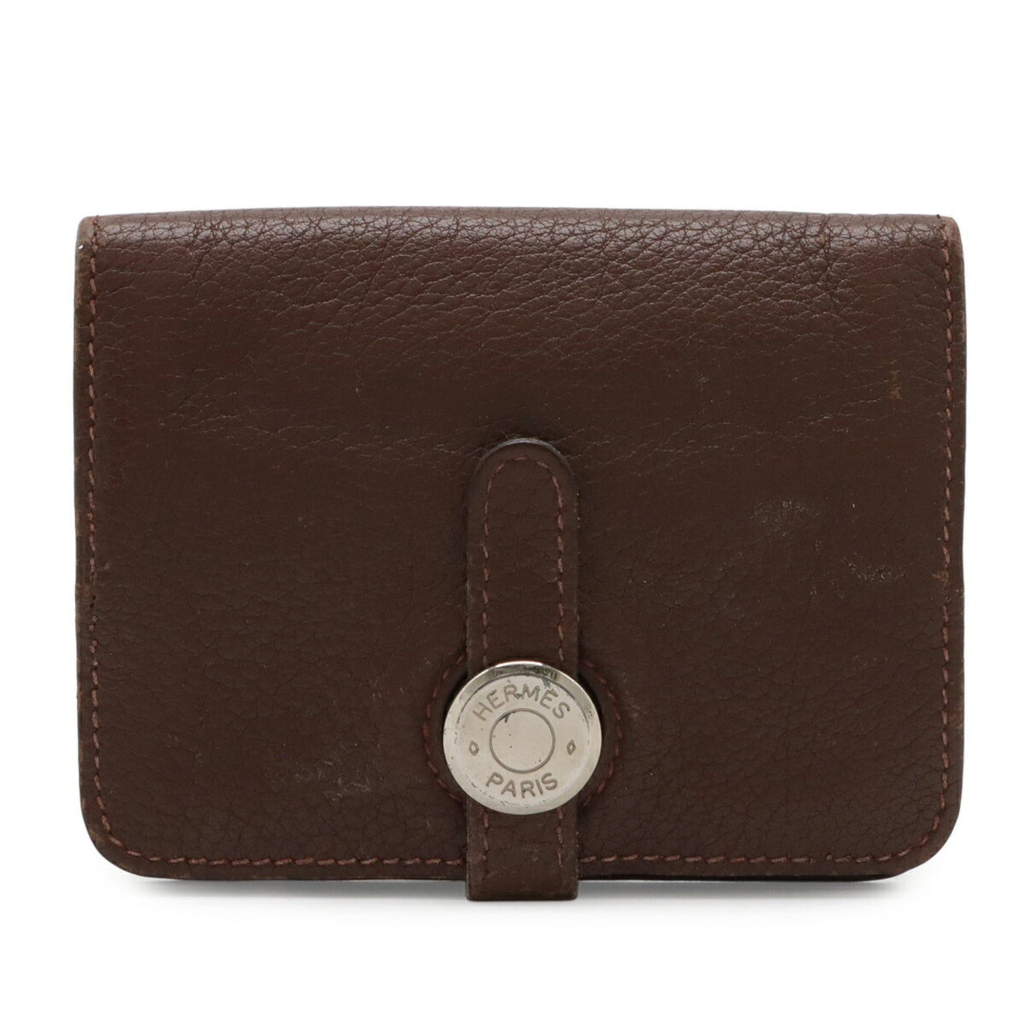 Hermes HERMES Dogon Card Wallet/Coin Purse, Togo Leather, Brown, □C Stamp Size ONE SIZE - 2 Thumbnail
