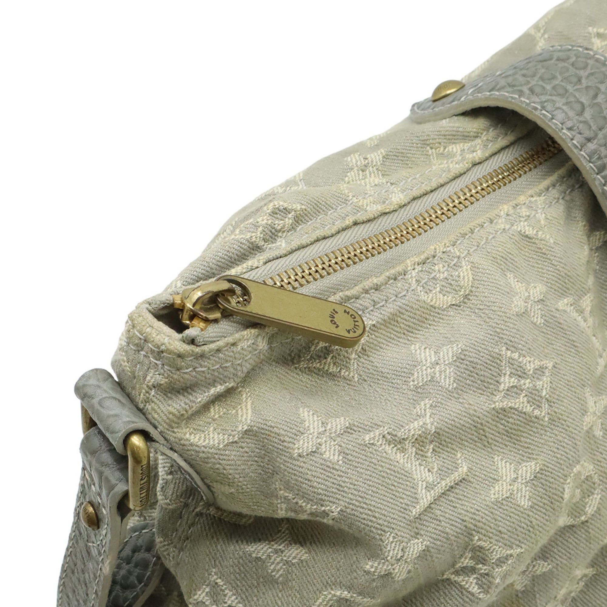 Louis Vuitton Louis Vuitton Monogram Denim Slightly Shoulder Bag, Grey M95834 Size ONE SIZE - 5 Thumbnail