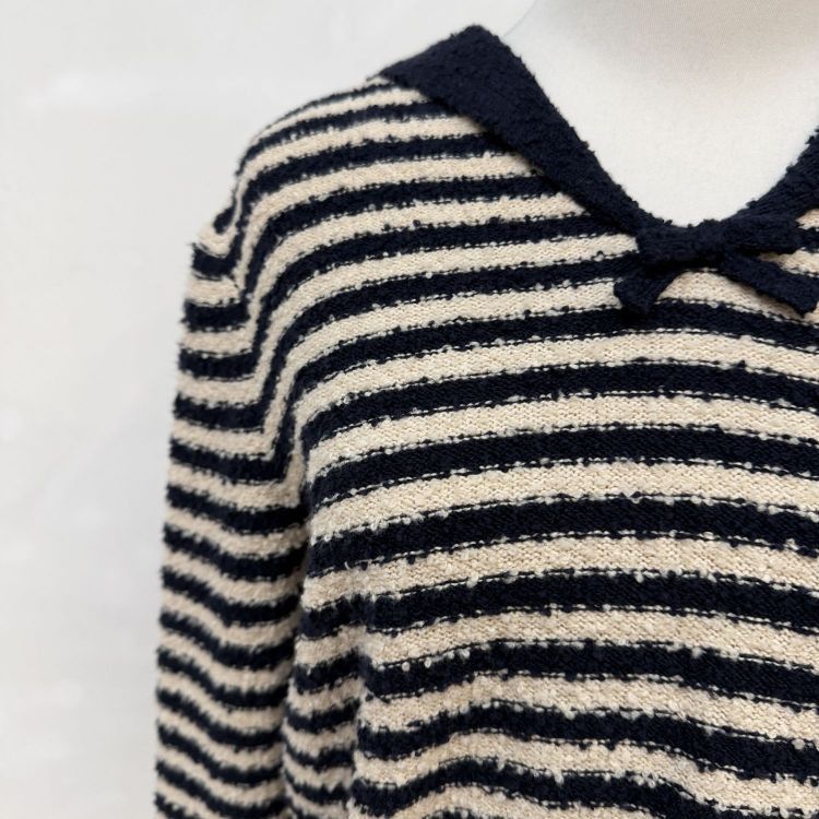 Dior Christian Dior Sailor Collar Striped Sweater Size 36 Size XS / US 0-2 / IT 36-38 - 2 Thumbnail