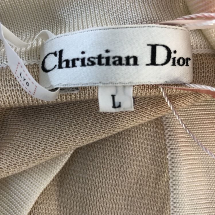 Dior Christian Dior Beige Knit Sweater Size L Size L / US 10 / IT 46 - 3 Thumbnail