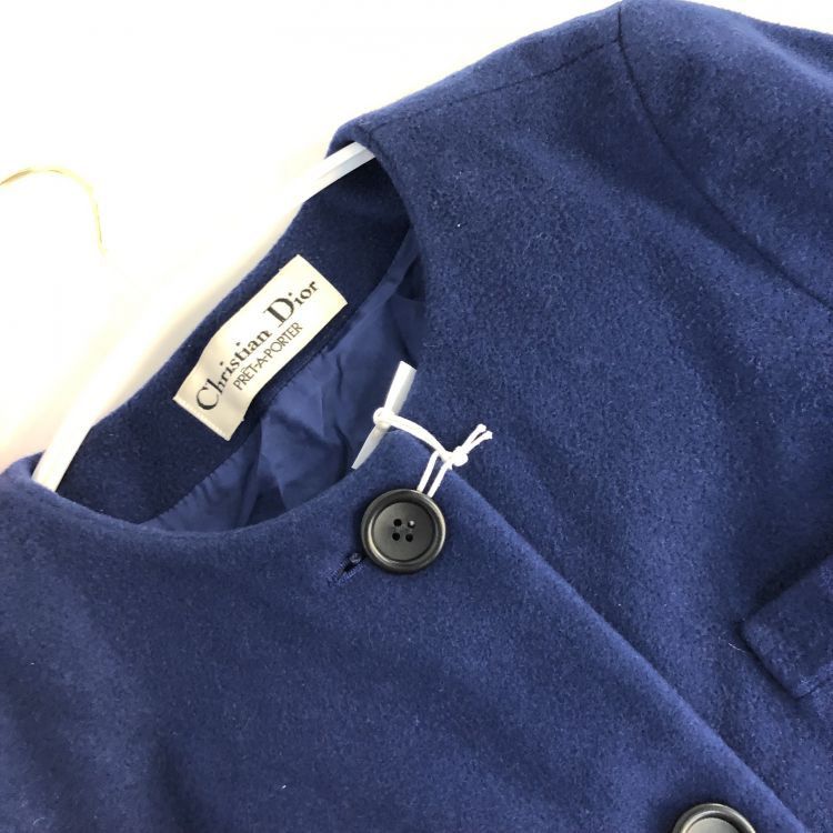 Dior Christian Dior Blue Wool Blend Coat Size M / US 6-8 / IT 42-44 - 4 Thumbnail