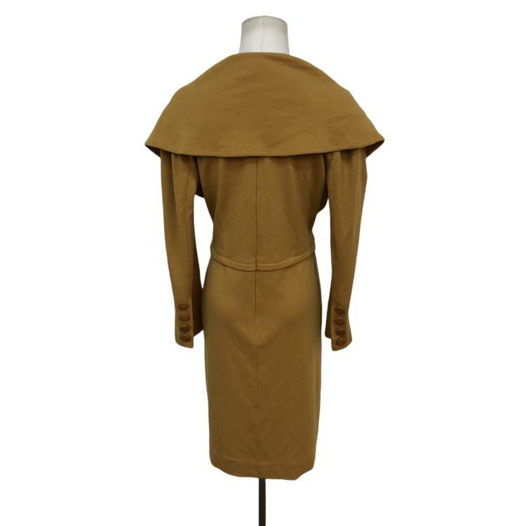 Dior Christian Dior Mustard Wool Midi Dress Size M Size M / US 6-8 / IT 42-44 - 2 Thumbnail
