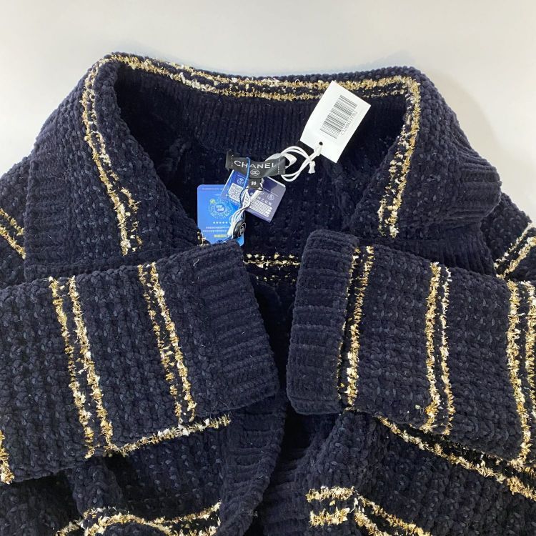 Chanel Chanel Metallic Stripe Belted Knit Coat Size 36 Size XS / US 0-2 / IT 36-38 - 4 Thumbnail