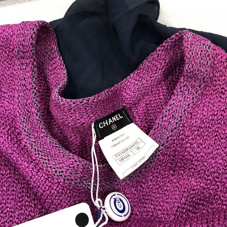 Chanel Chanel Purple Knit Pattern Mini Dress Size 36 Size XS / US 0-2 / IT 36-38 - 8 Thumbnail