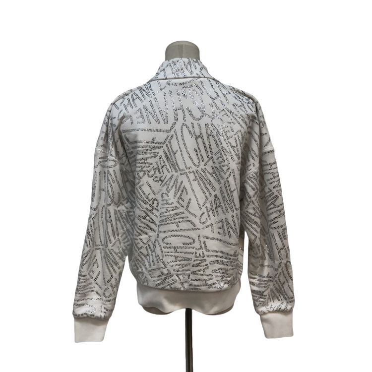 Chanel Chanel White Rhinestone Logo Sweatshirt Size 38 Size XS / US 0-2 / IT 36-38 - 2 Thumbnail